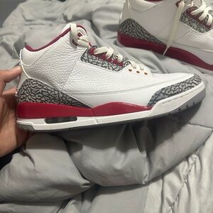 Air Jordan 3 Retro 'Cardinal Red' red and white